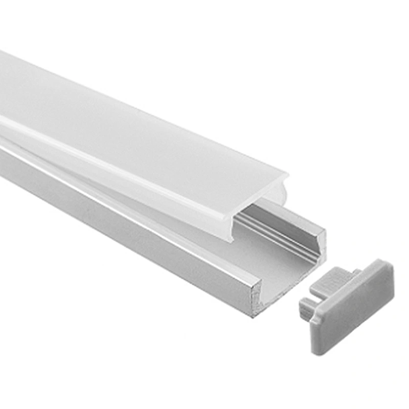 Profil de tube carré extrudé en aluminium pour bande LED en forme de U